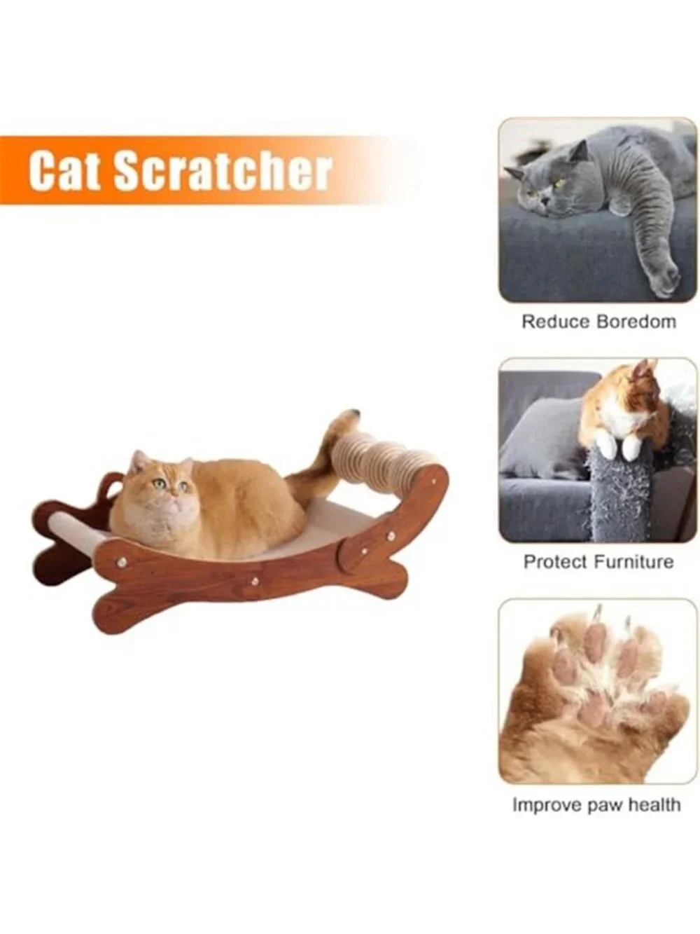 Large Cat Scratcher Bed Hammock Lounge Replacement Felt Scratch Pad Furniture